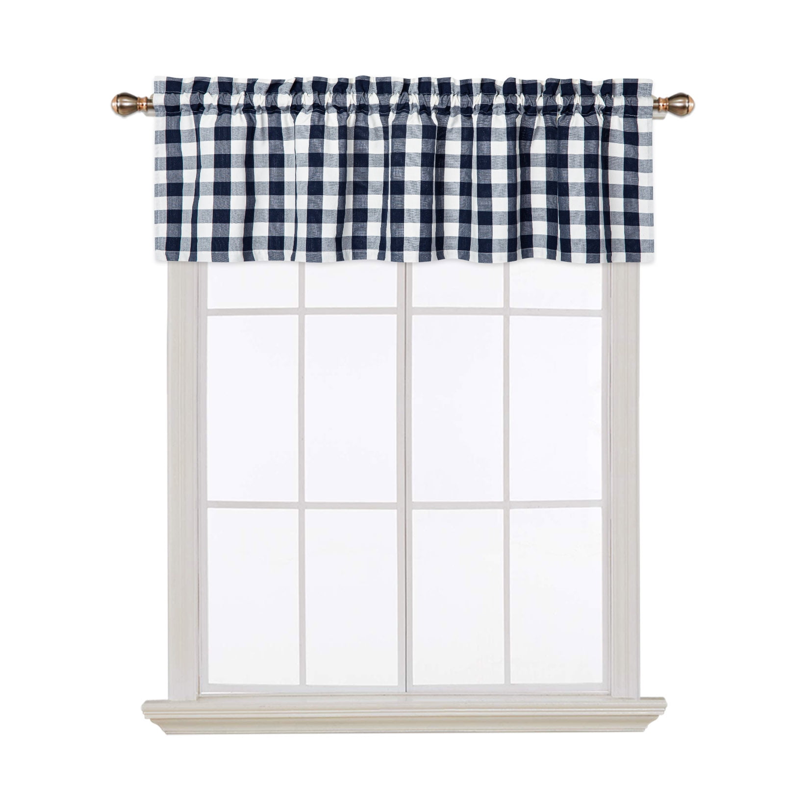 CAROMIO Buffalo Check Plaid Tailored Kitchen Valance Curtains Cotton Blend Valances for Kitchen