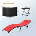 thumbnail image 7 of Lacoo Patio Lounge Chair Weather Resistant Wicker Outdoor Chaise Chair Set of 3, Steel Red 350LB, 7 of 7