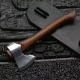 thumbnail image 7 of Stainless Steel Wood Splitting Axe, Tiny Handcrafted Outdoor Implement with Natural Wooden Shaft, Camping Hatchet for Backpacking Trips, Log Chopping and Survival Hatchet Duties,, 7 of 7