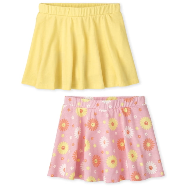 Falda-pantalón estampada para niñas pequeñas de The Children's Place, paquete de 2