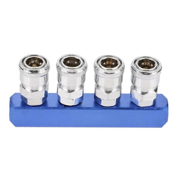 12mm Pneumatic Quick Adjustment Fitting, PT1/4 Thread 5-Way Air Hose Connector – No Tools Needed For Hookup