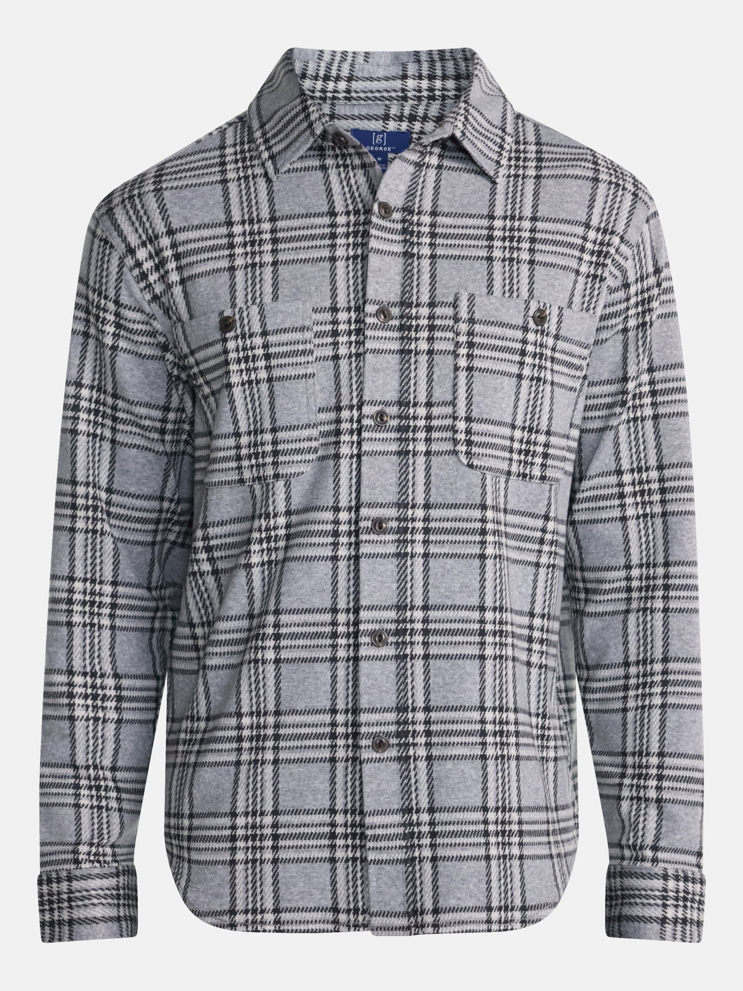George Men's Knit Overshirt with Long Sleeves, Sizes XS-4XLT