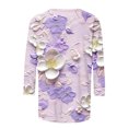 thumbnail image 5 of JTZGDY T-Shirts for Women Cute Flower Print Summer 3/4 Sleeve Crew Neck Basic Tees Plus Size Dressy Casual Tunic Blouse Trendy 2025 Outfit Clothes Multicolor#08 S, 5 of 6