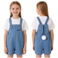 thumbnail image 2 of mgoYE Toddler Baby Easter Outfit Denim Overall Pants for Boys Girls Bunny Romper with Pom Pom Jeans Jumpsuit(Blue,4-5 Years), 2 of 6
