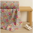 thumbnail image 4 of Soimoi Pink Cotton Voile Fabric Leaves & Ranunculus Floral Printed Craft Fabric by the Yard 42 Inch Wide, 4 of 7