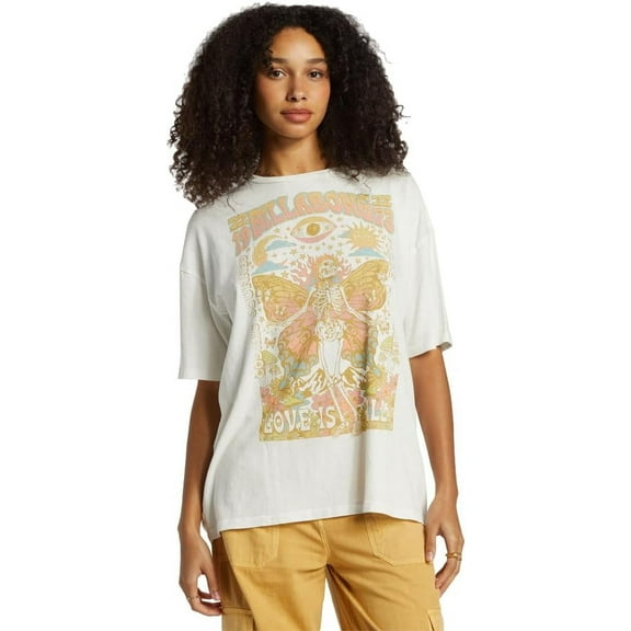 Billabong SALT CRYSTAL Women's Love Is All Graphic T-Shirt, US Small