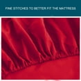 thumbnail image 4 of PiccoCasa Cotton Fitted Sheet with 15" Large Pocket Bottom Sheet, Twin Red, 4 of 6