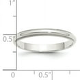 thumbnail image 4 of 925 Sterling Silver Polished 3mm Half Round Milgrain Size 8.5 Band Ring Ring for Women and Men, 4 of 6