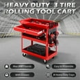 3 Tire Rolling Tool Cart on Wheels,330 LBS Capacity Heavy Duty Utility