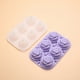 thumbnail image 1 of Bandeja de cubitos de hielo de silicona en forma de rosa con tapa - Molde reutilizable de 6 cavidades para cócteles, whisky, café - A prueba de fugas, fácil liberación, apto para lavavajillas, 1 of 3