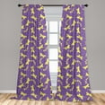 thumbnail image 4 of Ambesonne Purple Butterfly Curtains, Animals Dots Lines, Pair of 28"x84", Violet Pastel Yellow, 4 of 4