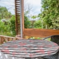 thumbnail image 2 of Ambesonne Valentine's Day Fitted Round Tablecloth, Grunge Line Hearts, 45"- 56" Diameter, Dark Coral Coral Dimgray, 2 of 5