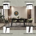 thumbnail image 6 of LeisureMod Modern Dining Table with 55" Rectangular Sintered Stone or Glass Wide Tabletop and Steel Legs Seats 6-8 People for Home, Kitchen, or Dining Room Krevor Series in Black/Gold, 6 of 11