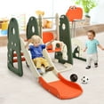 thumbnail image 2 of Costway 6 in 1 Toddler Slide and Swing Set Climber Playset w/ Ball Games Orange, 2 of 10