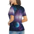 thumbnail image 3 of Xecao Planets Stars And Galaxies1 for Women's V-Neck T-Shirts-Elegant Half-Sleeve Tops Perfect for Summer-Medium, 3 of 5