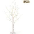 thumbnail image 4 of NOWSTO 4Pack 2FT Indoor Lighted Birch Tree, Artificial Tree with 24 Warm White Lights,Christmas Home Tabletop Decoration, 4 of 6