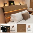 thumbnail image 3 of Einhomn Floating Bed Frame Queen Size with Storage Headboard, LED Lights and Charging Station, No Box Spring Needed, 3 of 8