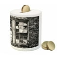 thumbnail image 3 of Industrial Piggy Bank, Broken Window Missing Glass Pane Derelict Blight Factory Brick Wall, Ceramic Coin Bank Money Box for Cash Saving, 3.6" X 3.2", Charcoal Grey Pale Grey, by Ambesonne, 3 of 4