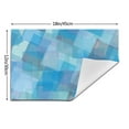 thumbnail image 3 of YFYANG Washable Heat-Resistant Placemats, 70% PVC/30% Polyester, Mosaic Blue Watercolor Pattern Kitchen Table Mat, 12" x 18" 4 Piece, 3 of 6