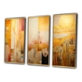 thumbnail image 3 of Designart "Golden City Sunset" Modern Geometric Framed Wall Art Set Of 3 - Gold Abstract Frame Gallery Set For Office Decor, 3 of 7