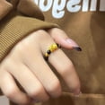 thumbnail image 2 of Minimalist ring, gold transfer bead couple ring, 2 of 6