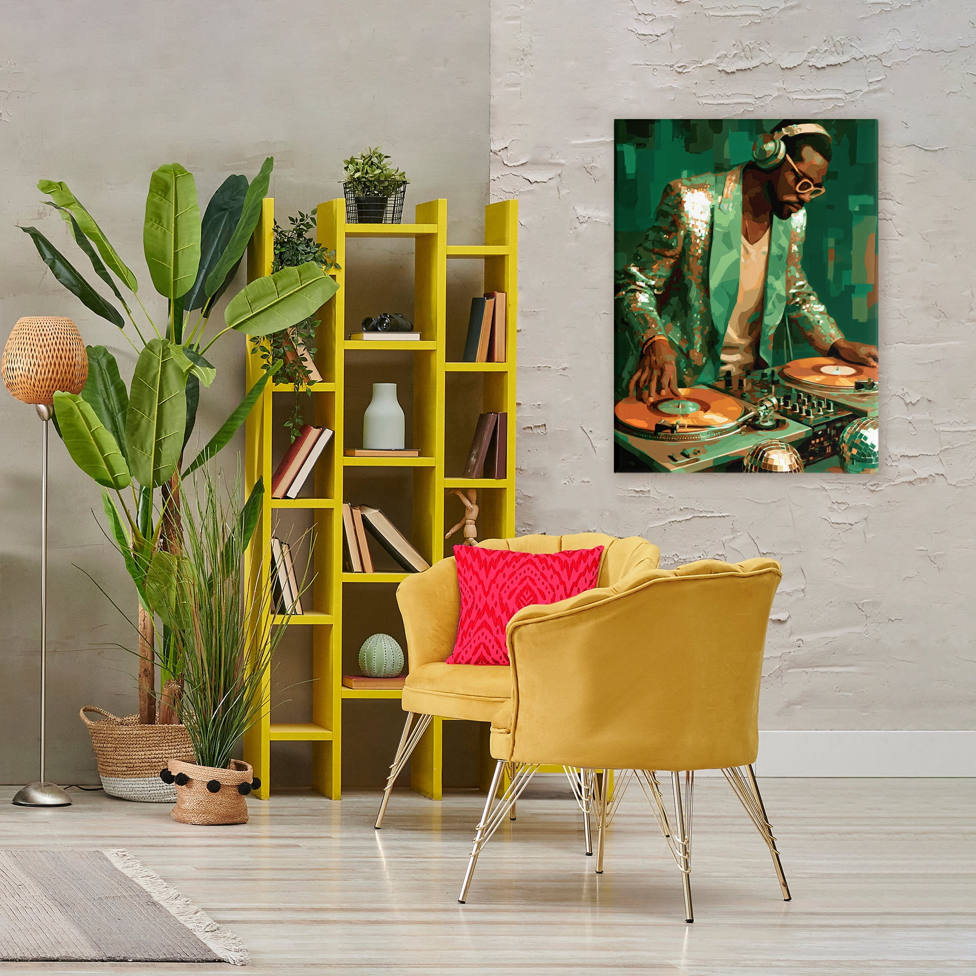 Stupell Industries Green Disco DJ Music Canvas Wall Art, design by Franklyn Gregory