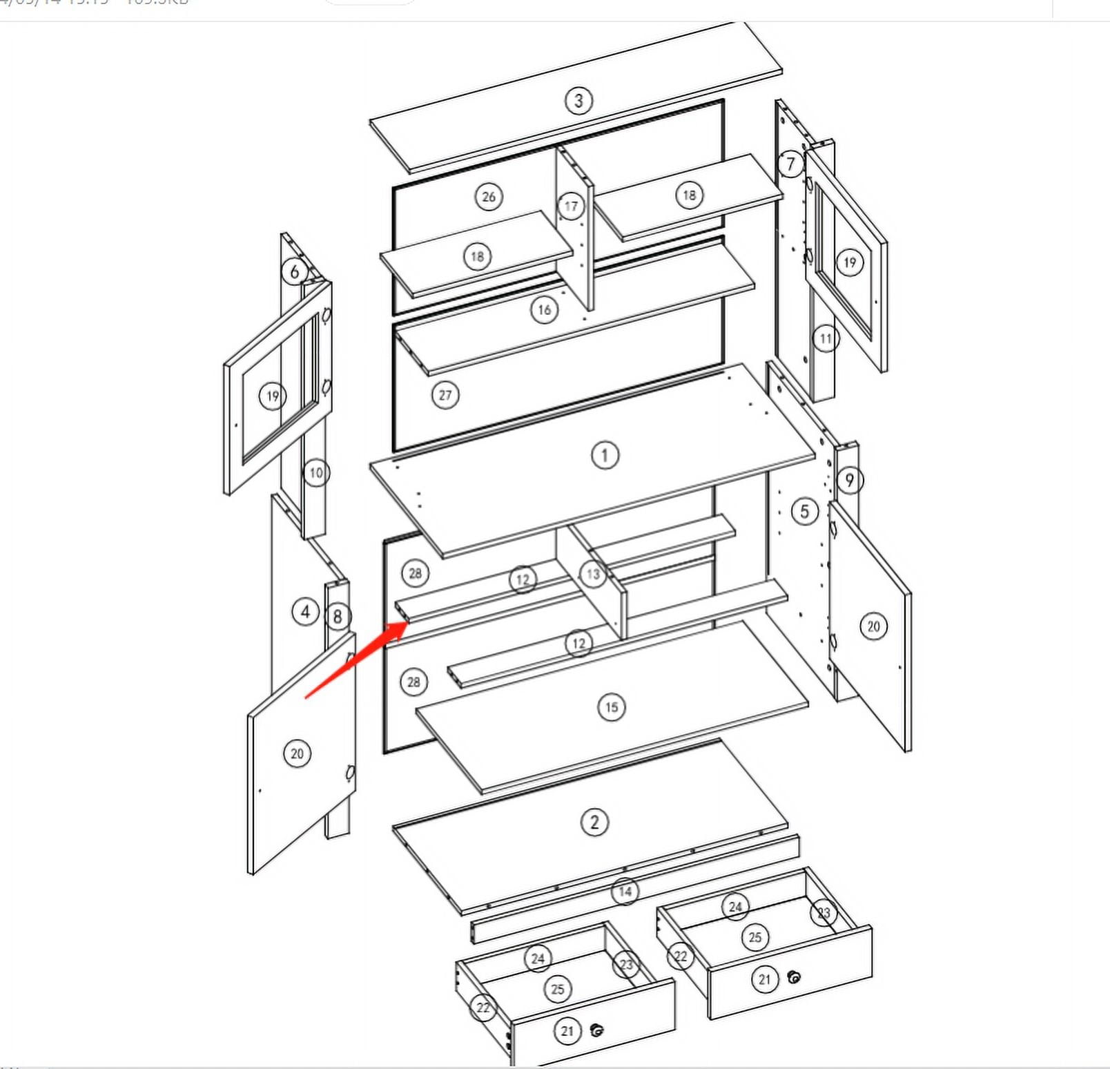 63.4"H Kitchen Pantry Cabinet with Microwave Stand, Freestanding Hutch with Drawers, Doors & Adjustable Shelves, Buffet Cabinet with Storage, Food Pantry for Kitchen, Dining Room