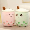 thumbnail image 2 of Lindo peluche Boba té almohada de felpa rellena leche taza de té almohada juguete de peluche, suave kawaii abrazando juguete de peluche regalo para niños (rosa, 13.7 pulgadas), 2 of 5