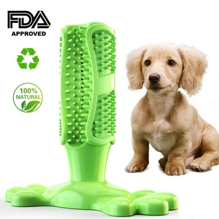 Dog Toothbrush Toy Doggy Brushing Stick Non Toxic Soft Rubber Bite Resistant Dental Puppy Chew Toy for Teeth