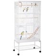 thumbnail image 1 of PawHut Cage à Oiseaux de 71 Pouces avec Roues, Perchoirs, Rampe, Tablette de Rangement, Jouets, Blanc, 1 of 10