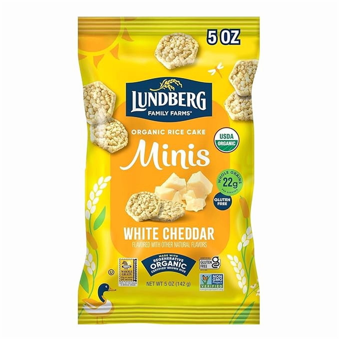 Lundberg Organic White Cheddar Rice Cake Minis 5 Ounce Gluten-Free USDA Certified Organic Non-GMO Verified Whole Grain Brown Rice