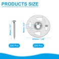 thumbnail image 2 of 1-1/4 Insulation Washers, 200 Set 32mm Metal Insulation Washers Foam Board Fasteners Perforated Plaster Washers with Screw Galvanized Steel for Foam Board Fixing Fastening Wall, 2 of 7