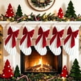 thumbnail image 5 of Velvet Christmas Stocking with Large Decorative Bow Striped Plush Velvet Christmas Stocking for Fireplace Elegant Holiday Festival Party Ornament, 5 of 9