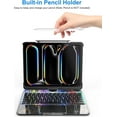 thumbnail image 3 of Clavier Tactile Sans Fil pour iPad (A16) 11e Génération 11 Pouces 2025, iPad 10e Génération 10.9 Pouces 2022 avec Dos Rigide Transparent & Trackpad & Rétroéclairage & Support Rotatif à 360° & Porte-Crayon, 3 of 6