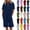 17# Navy, variant on Linen Short Sets for Women 2 Piece Short Sleeve Shirts Wide Leg Shorts Loose Fit Casual Cotton Linen Sets Summer Outfits Yellow XL