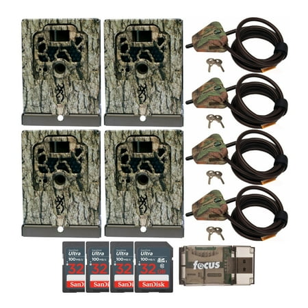 Browning Trail Cameras Security Box (4-Pack) with Python Cable Locks Bundle