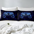 thumbnail image 3 of Erosebridal Gaming Gamepad Comforter Cover Queen, Mystic Geometric Bedding Queen Size, Abstract Stripe Decor, Reversible, 3 of 7