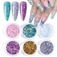 thumbnail image 4 of 6 Boxes/Set Nail Powder Sparkles Nail Glitter Mix Nail Art Powder Sequins Holographic Chrome Pigment Nail Powder Nail Decoration, 4 of 6