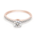 thumbnail image 3 of 1/2 ct. t.w Round Cut Lab Created Moissanite Diamond Solitaire Engagement Ring for Women In 14K Rose Gold Over Sterling Silver (G-H Color, VVS1 Clarity, 0.50 Cttw)-5.5, 3 of 7