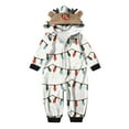 thumbnail image 2 of Odeerbi Matching Family Christmas Pajamas Sets Baby Hooded Onesie Romper Jumpsuits Toddler Boys Girls Cute Xmas Light String Print 2025 Long Sleeve Plush Sleepwear Loungewear Jammies for Baby, 2 of 4