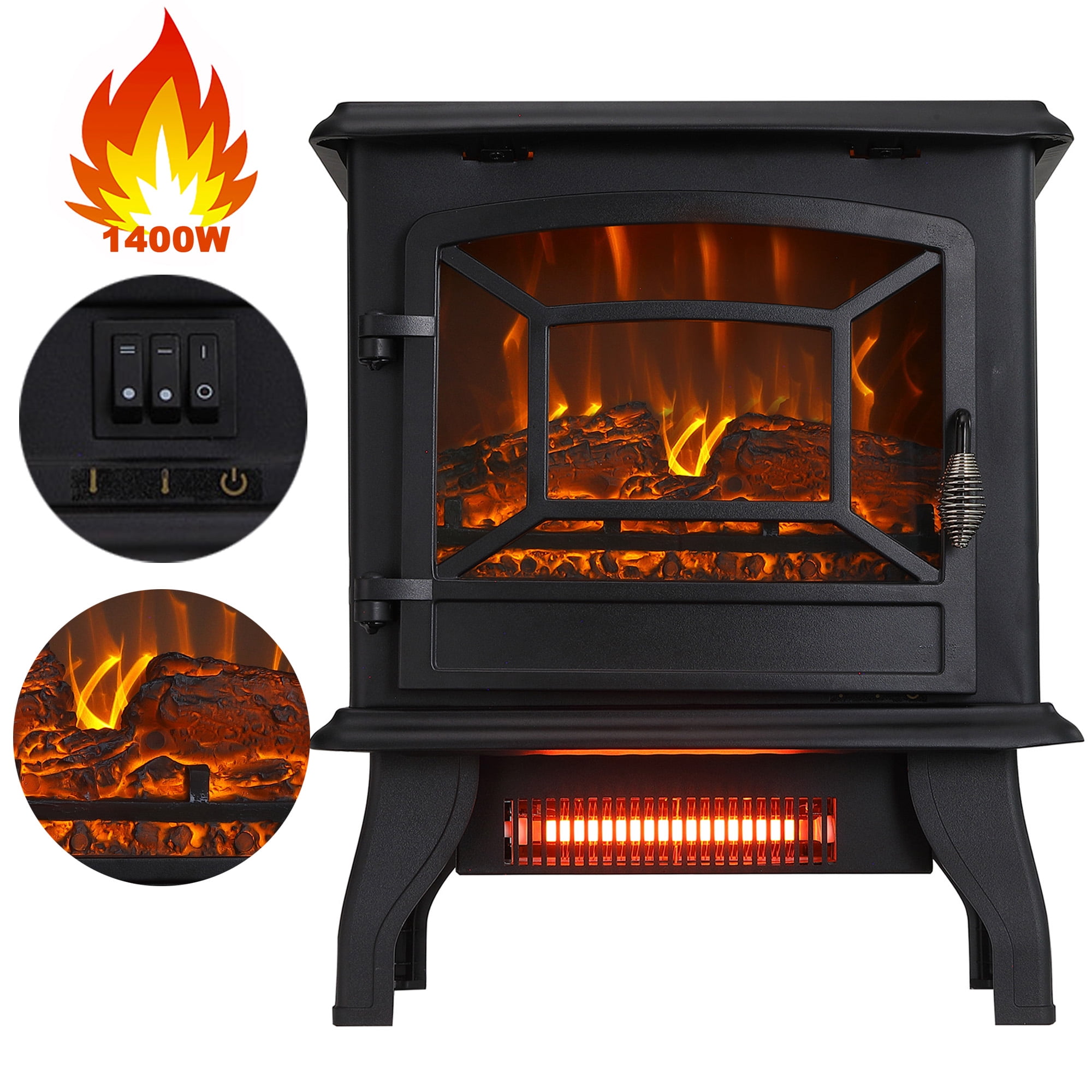 Seizeen 1400W Fireplace Heater for Inside, Portable Electric Space Heater  with 2 Temperature Modes, Quick Temperature Settings for Small Space,  Heating Air, Over-Heating Protection, 17'' - Walmart.com