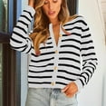 thumbnail image 5 of Generic Womens Striped Cardigan Sweaters Button Down Cropped Knit Lady Jackets Coat 2026 Fall Outfits Trendy Clothes, 5 of 7