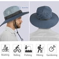 thumbnail image 5 of Summer Outdoor UV Protection Sun Hats Unisex Caps Wide Brim Removable Crown Mesh Net Adjustable Drawstring, 5 of 7