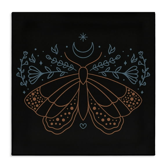 Stupell Industries Celestial Moth Florals Animals Painting Wrapped Canvas Art Print Wall Art, 17 x 17