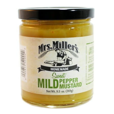 Mild Yellow Mustard - Mrs. Miller's Sweet Mild Pepper Mustard 9.5 oz. (3 Jars)