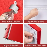 Upstreman 1.7 Cu.Ft. Retro Compact Refrigerator with Side Bottle Opener, Single Door Mini Fridge for Kitchen Office Apartment Dorm, Red FR17 PRO