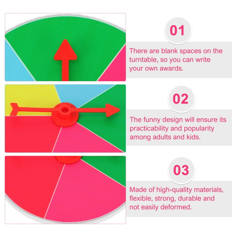 10 Grid Turntable Carnival Spin Game 30cm Colorful Roulette