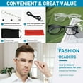thumbnail image 7 of OCCI CHIARI Reading Glasses Men Square Reader Glasses 1.00 1.25 1.50 1.75 2.00 2.25 2.50 2.75 3.00 3.50 4.00 (Clear 225) with Spring Hinges, 7 of 7