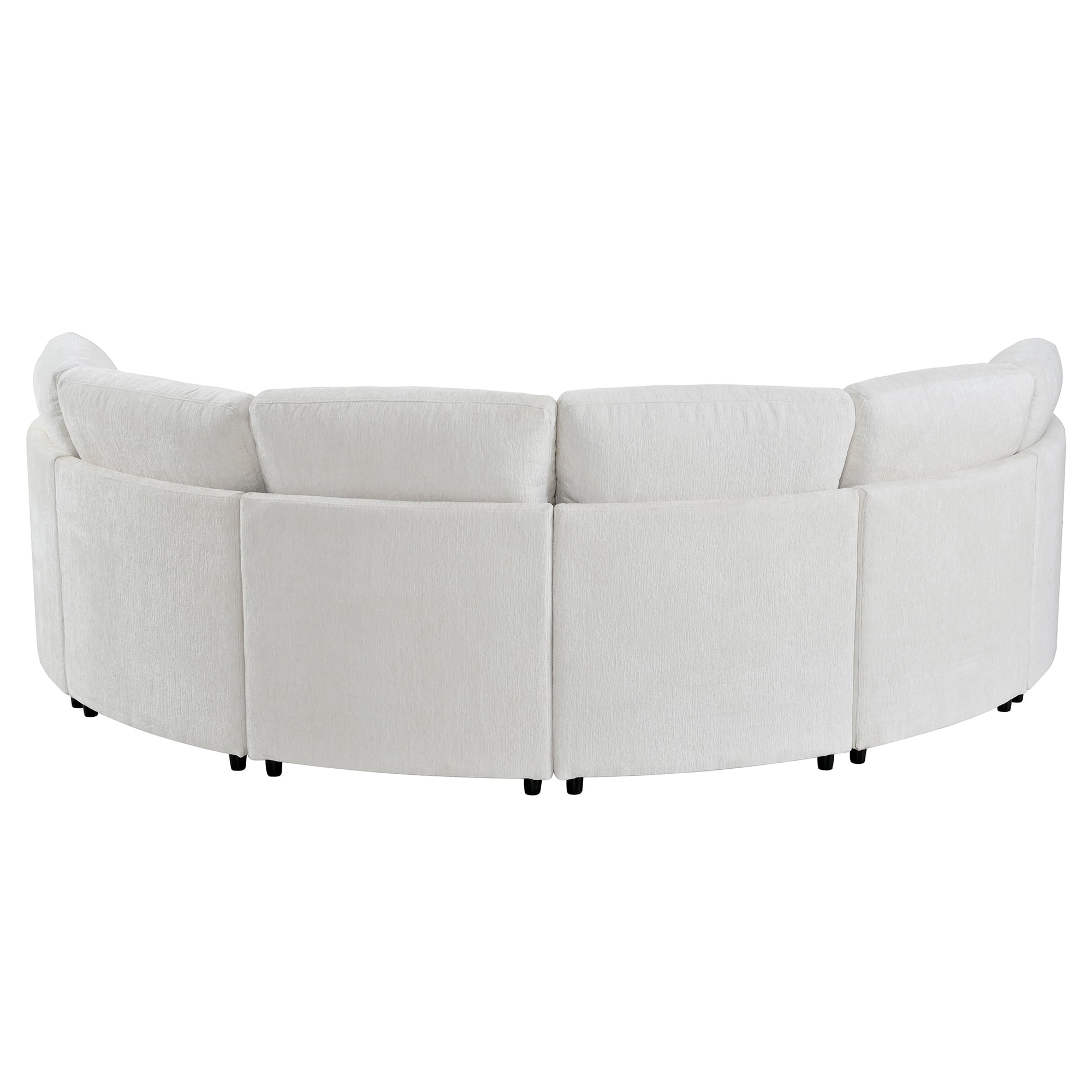 Wakefit 109.4" Curved Modular Sectional Sofa,3 Seat Semi Circular Chenille Couch with Deep Seating,Modern Round Conversation Sofa with Solid Pine Wood Frame for Living Room,Beige