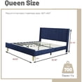 thumbnail image 2 of AGARTT Upholstered Platform Bed Frame Queen Size with Headboard and Footboard/Wooden Slats Support/No Box Spring Needed/Easy Assembly,Dark Blue Linen, 2 of 12